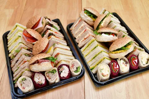 Plates of sandwiches